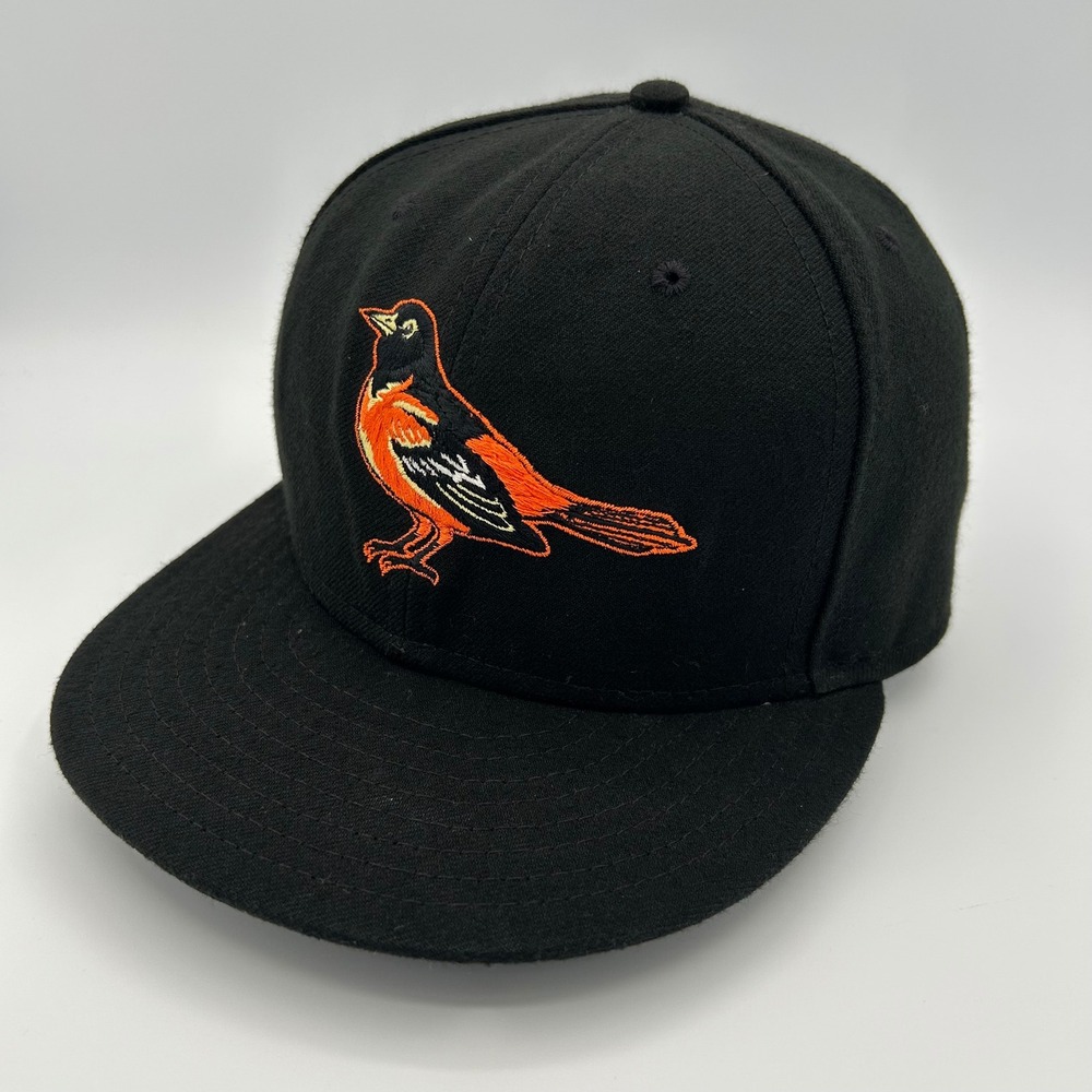 Baltimore Orioles New Era Hat 59FIFTY Mens 7 1/4 Black Wool Sportswear Vintage